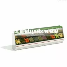 Supermarket Counter With Food Inside 3d model