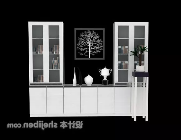 Study Bookcase Shelf 3d model
