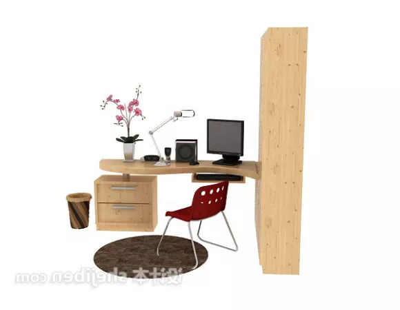 Simple Wood Shelf Wall Mount 3d model