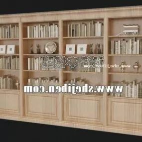 Wall Bookcase Wooden Material 3d model