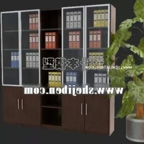Office Bookcase Glass Door 3d model