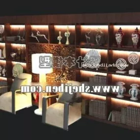 Chinese Showcase Bookcase Furniture 3d model