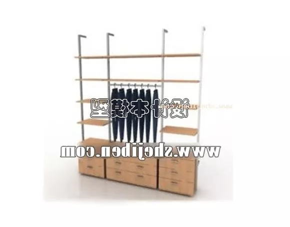 Open Shelf Cabinet 3d model