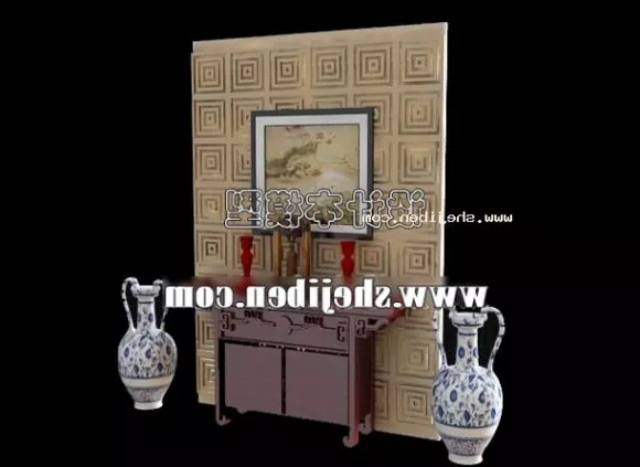 Square Modular Ceiling Plaster With Carved Style 3d model