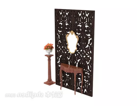 Art Flower Pot With Screen Partition 3d model Art Flower Pot With Screen Partition 3d model