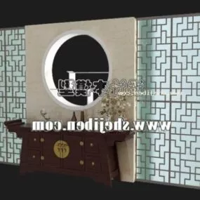Screen Partition With Circle Hole 3d model