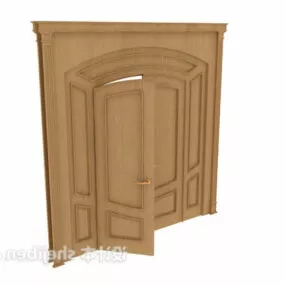 European Vintage Door Ash Wooden 3d model