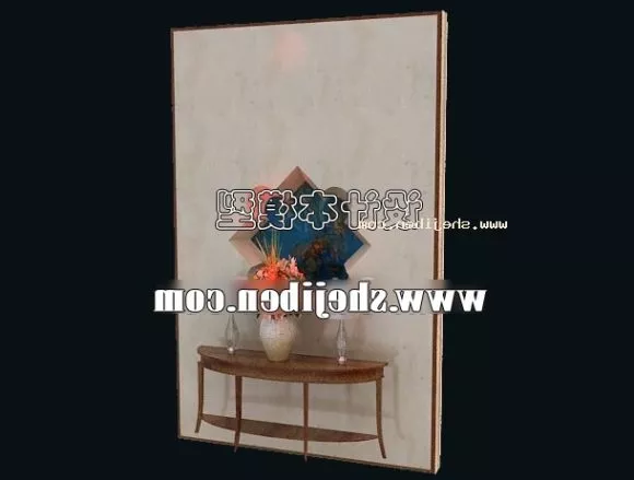 Panel Screen Carved Cicles 3d model