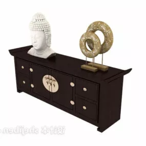 Display Cabinet With Decorating Tableware 3d model