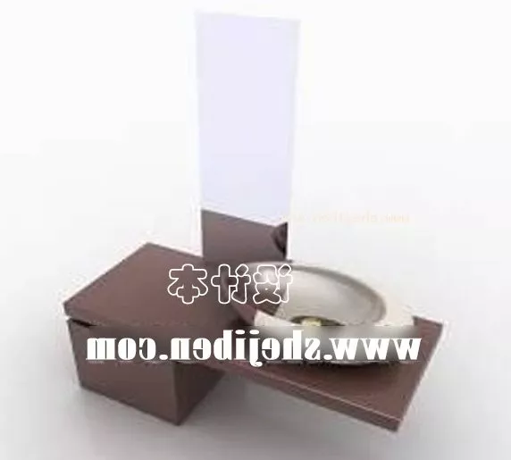 Washbasin Mirror With Headlight Lamp 3d model