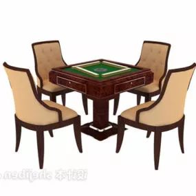 Antique Mahjong Table Gaming Furniture 3d model