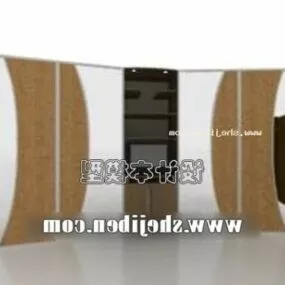 Bedroom Wardrobe With Mirror 3d model