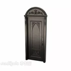 Antique Wood Door Dark Wood 3d model