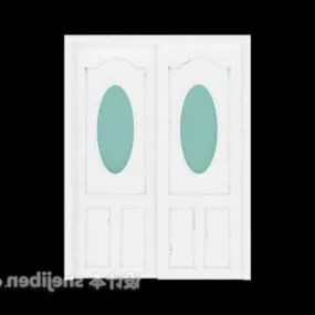Sliding Door White Painted Furniture 3d model