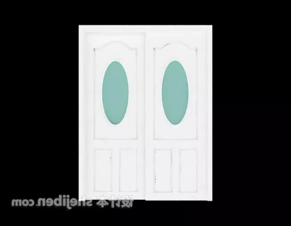 Door With Carved Lines 3d model