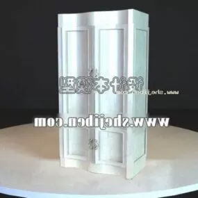 Wooden Wardrobe Carved Frame 3d model