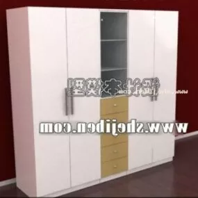 White Wardrobe For Bedroom 3d model