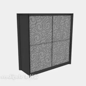Sliding Door Wardrobe Grey Painted 3d model