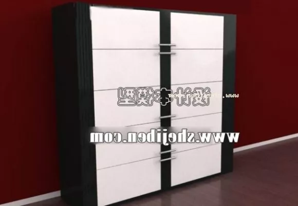 Bedroom Wardrobe Reverse Side With Drawers 3d model