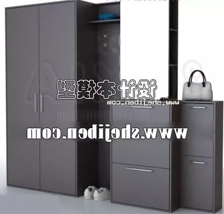 Bedroom Wardrobe Reverse Side With Drawers 3d model