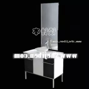 Washbasin With Vertical Mirror 3d model