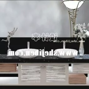 Washbasin Black Stone Surface 3d model