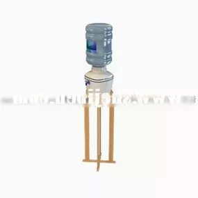 Water Dispenser On Wooden Holder 3d model
