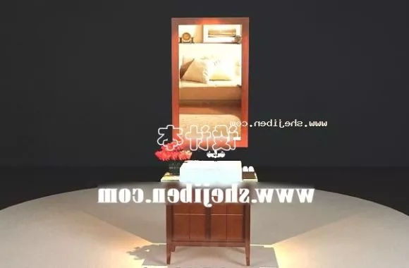 Washbasin With Red Shelf 3d model Washbasin With Red Shelf 3d model