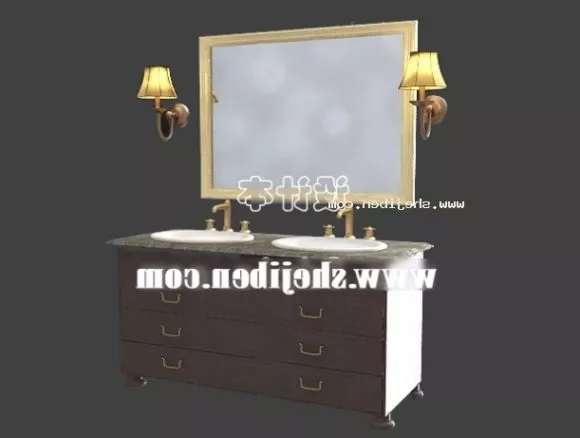 Floor Lamp Yellow Shade 3d model