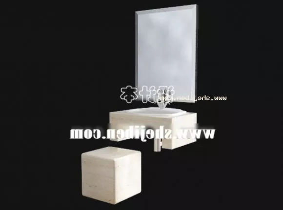 Rectangle Mirror Turrier 3d model