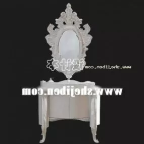 Boutique Washbasin Cabinet With Mirror 3d model