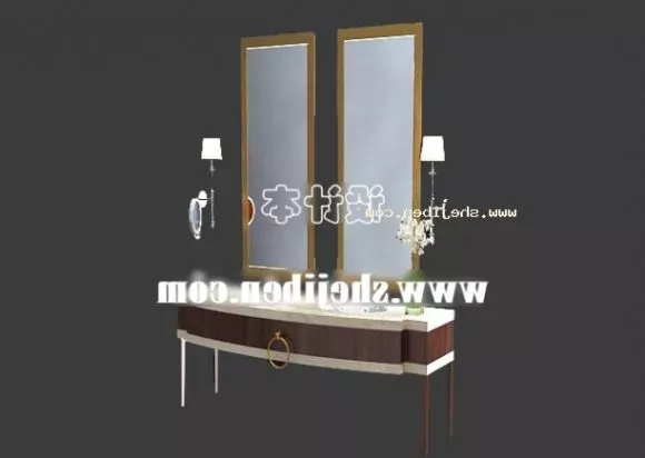 Bathroom Washbasin On Shelf 3d model