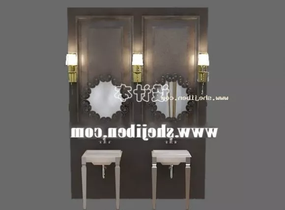 Mirror Cabinet With Light 3d model