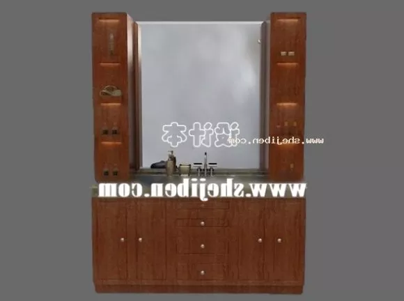 Modern Wine Cabinet Rectangular Shelf 3d model