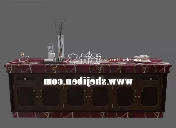 Bar Table Bar Chair And Food Plate 3d model