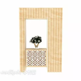 Shoe Cabinet With Wood Frame 3d model
