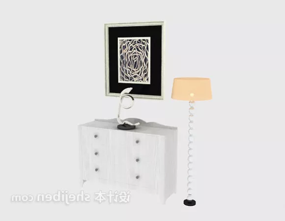 Wall Wine Cabinet Classic Style 3d model