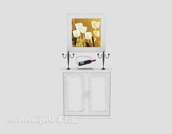 Coat Rack Shelf With Decorative Pot Briefcase 3d model