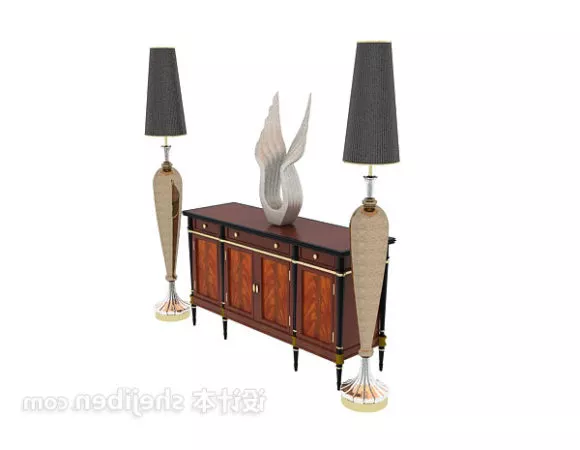 Wall Wine Cabinet Classic Style 3d model