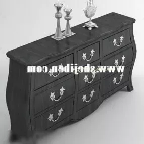 Boutique Cabinet With Porcelain Tableware 3d model