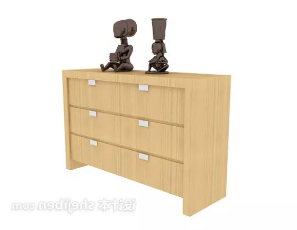 Empty Tall Cabinet With Drawers 3d model