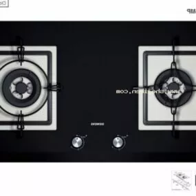 Siemens Two Gas Stoves Black Color 3d model