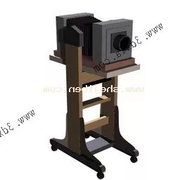 Vintage Camera With Stand 3d model