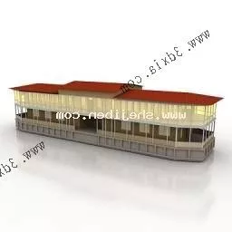 Modern Building Small Shophouse Building 3d model
