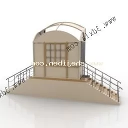 Steel Gate Door With Column 3d model