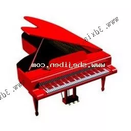 Red Grand Piano 3d model