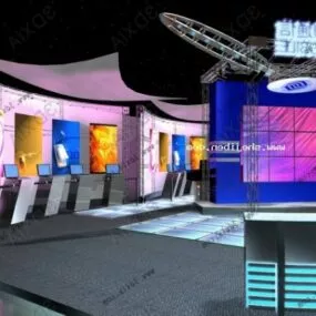 Interior Of Showroom Lighting Effect 3d model