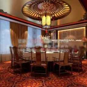 Vip Classic Restaurant Interior Scene 3d model