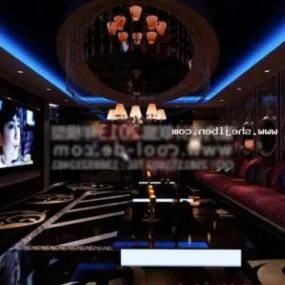 Dark Room Club Interior Scene 3d model