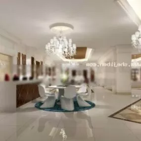Dinning Hall Interior Scene 3d model